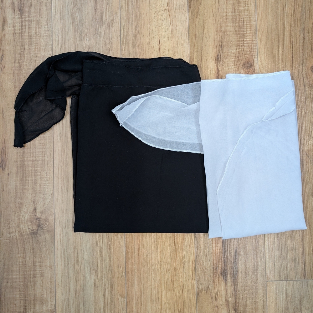 Black and White Sheer Scarves